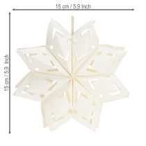 Prodotto Fiocchi di neve decorativi da appendere, carta, bianco, 15 cm, 4 pezzi