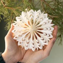 Prodotto Eleganti fiocchi di neve di carta per decorazioni invernali e natalizie.