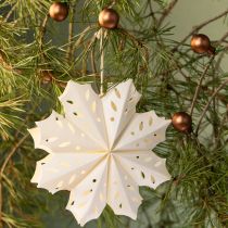 Prodotto Eleganti fiocchi di neve di carta per decorazioni invernali e natalizie.
