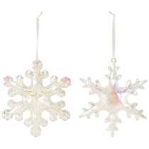 Prodotto Fiocchi di neve decorativi, decorazione invernale, iridescenti, Ø14–15cm, 2 pezzi