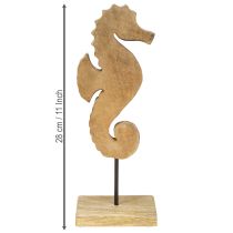 Prodotto Cavalluccio marino decorativo decorazione da tavolo in legno naturale blu H28cm