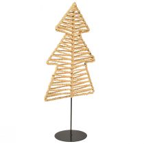 Prodotto Albero di Natale decorativo in metallo rafia nero naturale 21x11,5x45cm