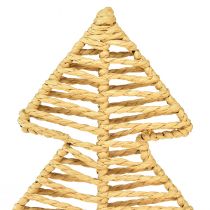 Prodotto Albero di Natale decorativo in metallo rafia nero naturale 21x11,5x45cm