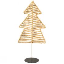 Prodotto Albero di Natale decorativo in metallo rafia nero naturale 21x11,5x45cm