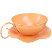 Prodotto Tazza decorativa Ø16cm H9cm con piastra in metallo, arancione, 2 pezzi