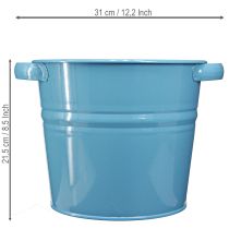 Prodotto Vaso/fioriera decorativo in metallo blu, 31 cm x 26 cm x 21,5 cm