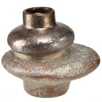 Prodotto Vaso decorativo Vaso decorativo in ceramica dall&#39;aspetto metallico 19×18×16 cm