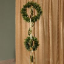 Prodotto Appendino decorativo a forma di cono con pigne verdi floccate 11,5 cm 6 pezzi