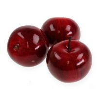 Mele artificiali rosse, lucide 6 cm 6 pz