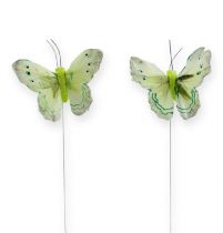 Farfalla Deco su filo Verde 8 cm 12 pezzi