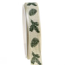 Prodotto Nastro decorativo con coni bordo filo verde crema L25mm L18m