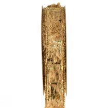 Prodotto Nastro decorativo con nastro per gioielli in pelliccia finta pelliccia marrone oro 25 mm 15 m