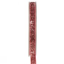 Prodotto Nastro decorativo nastro glitter rosa nastro per gioielli glamour W10mm L10m