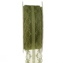 Prodotto Nastro decorativo in pizzo nastro di pizzo verde muschio 40mm 20m