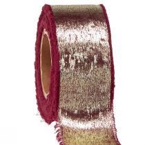 Prodotto Nastro decorativo Nastro decorativo natalizio Bordeaux Oro W40mm L10m
