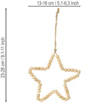 Prodotto Decorazioni natalizie: perline di legno, cuore, stella, albero, altezza 13 cm, 6 pezzi
