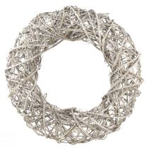 Prodotto Ghirlanda decorativa decorazione in legno rattan bianco naturale Ø40cm H9,5cm