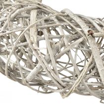 Prodotto Ghirlanda decorativa decorazione in legno rattan bianco naturale Ø40cm H9,5cm