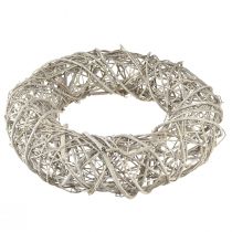 Prodotto Ghirlanda decorativa decorazione in legno rattan bianco naturale Ø40cm H9,5cm