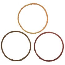 Prodotto Anello decorativo anello colorato con iuta giallo ocra marrone Ø30cm 3pz