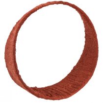 Prodotto Anello decorativo in iuta ad anello largo giallo ocra marrone Ø30cm 3 pezzi