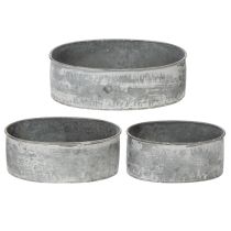 Prodotto Ciotola decorativa in metallo, ovale, grigia, L22.5/19.5/16cm, set da 3