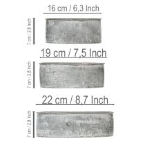Prodotto Ciotola decorativa in metallo, ovale, grigia, L22.5/19.5/16cm, set da 3