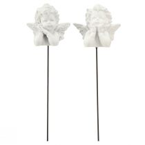 Prodotto Spina decorativa figure di angeli decorazione tomba bianca H5cm 6 pz