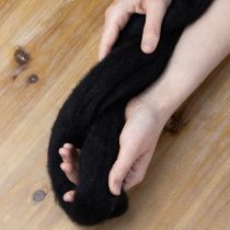 Prodotto Lana decorativa, cordoncino di lana, lana infeltrita per lavori creativi e fiori, 2 m, nero