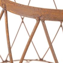 Prodotto Cestino ovale in filo metallico con manico, decorazione da giardino, finitura ruggine, 30/25 cm, set da 2