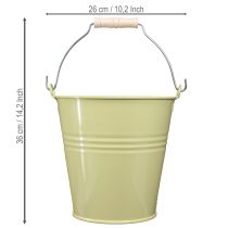 Prodotto Secchio/vaso da fiori in metallo, colore giallo-verde, 26x22,5x23 cm, 6 l