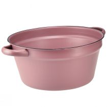 Prodotto Secchio con manici vassoio per piante in metallo rosa Ø22,5 cm H10,5 cm