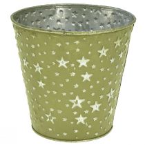 Prodotto Fioriera Argento Verde Vaso da fiori Stelle in metallo Ø14cm