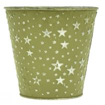 Prodotto Fioriera Argento Verde Vaso da fiori Stelle in metallo Ø14cm