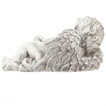 Prodotto Angelo sdraiato figura decorativa decorazione tomba in poliresina grigia 22 cm
