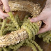 Prodotto Cordoncino in feltro soffice Mirabell, lana, verde, nastro decorativo da 25 m per fiori, decorazioni, artigianato, fai da te