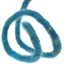Cordone in feltro con filo di lana cordoncino blu 20m