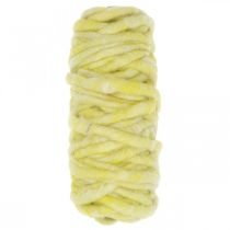 Cordone in feltro con cordoncino in lana giallo pastello 20m