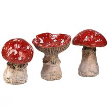 Affascinanti decorazioni a forma di fungo velenoso in ceramica - Rosso con pois bianchi, 8,6 cm - Decorazione ideale per il giardino - Confezione da 3
