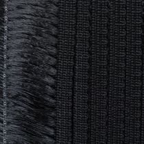 Prodotto Nastro nero sfrangiato 4 cm, passamaneria a cordoncino, lurex decorativo sfrangiato 25 m