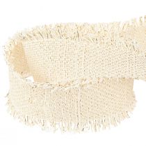 Prodotto Nastro con frange nastro decorativo in oro bianco L40mm L15m