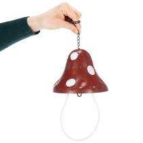 Prodotto Stazione di alimentazione in metallo per amanita muscaria, da appendere, rossa e bianca, 25,5 cm