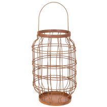 Prodotto Lanterna da giardino, in metallo, finitura arrugginita, con manico, stile vintage, Ø19,5 cm