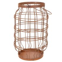 Prodotto Lanterna da giardino, in metallo, finitura arrugginita, con manico, stile vintage, Ø19,5 cm