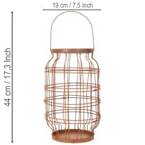 Prodotto Lanterna da giardino, in metallo, finitura arrugginita, con manico, stile vintage, Ø19,5 cm