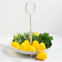 Prodotto Ciotola decorativa in metallo con manico per un design moderno del soggiorno e per la decorazione della tavola 31 cm