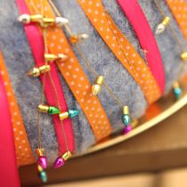 Prodotto Nastro regalo decorativo a pois arancione 10mm 25m