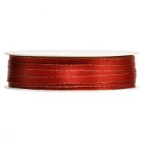 Prodotto Nastro regalo in raso natalizio rosso oro W6mm L50m