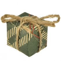 Prodotto Mini set scatole regalo in carta, rosso-verde-naturale, 2,5x3 cm 18 pezzi - Decorazione natalizia