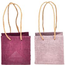 Prodotto Busta regalo con manici in rosa bordeaux 10,5 cm 8 pz